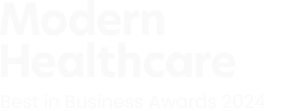 White text stating Modern Healthcare - Best in Business Awards 2024